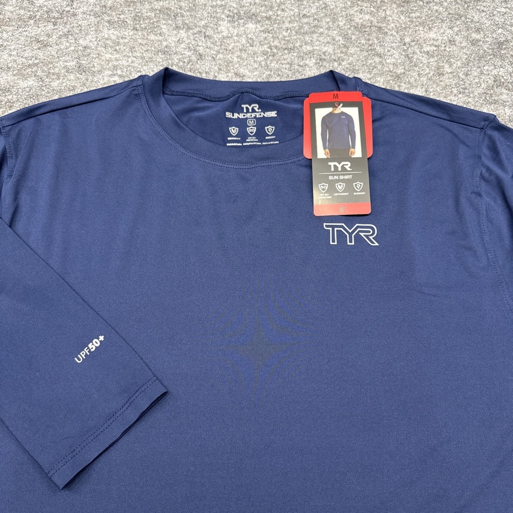 NEW TYR Sun Defense shirt mens medium performance active outdoor athletic UPF 50